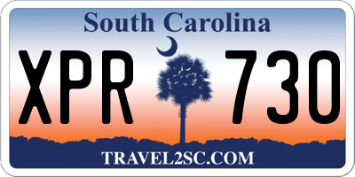 SC license plate XPR730