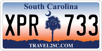 SC license plate XPR733