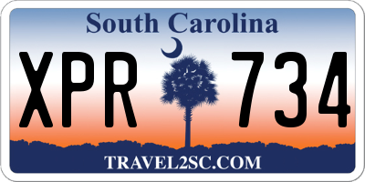 SC license plate XPR734