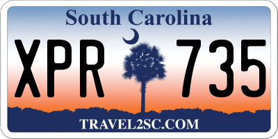 SC license plate XPR735