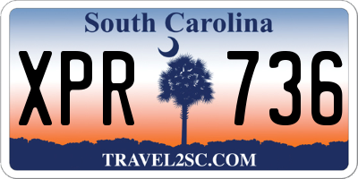SC license plate XPR736