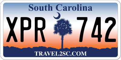 SC license plate XPR742