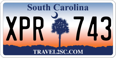 SC license plate XPR743