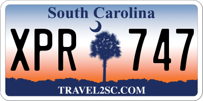 SC license plate XPR747