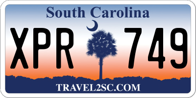 SC license plate XPR749