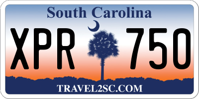 SC license plate XPR750