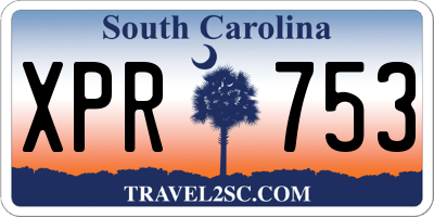 SC license plate XPR753
