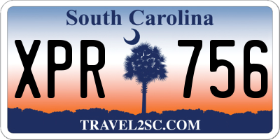SC license plate XPR756