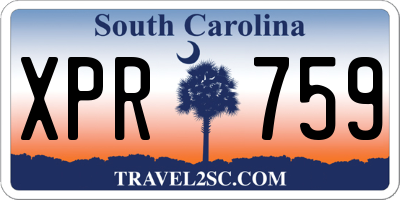 SC license plate XPR759