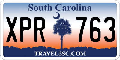 SC license plate XPR763