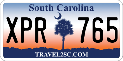 SC license plate XPR765