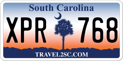 SC license plate XPR768