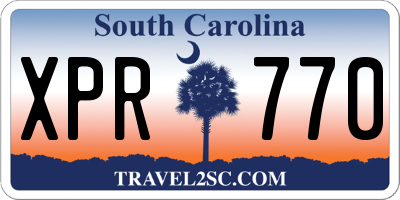 SC license plate XPR770