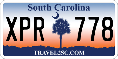 SC license plate XPR778