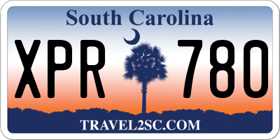SC license plate XPR780