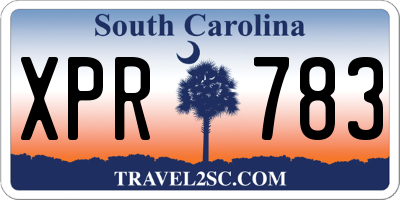 SC license plate XPR783