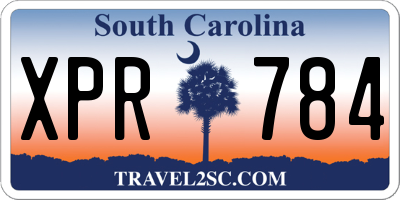 SC license plate XPR784
