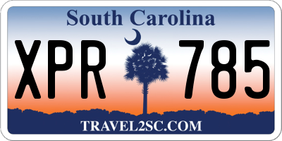 SC license plate XPR785