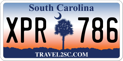 SC license plate XPR786