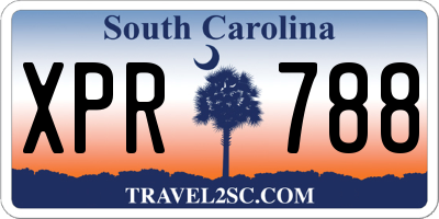 SC license plate XPR788