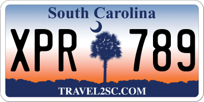 SC license plate XPR789