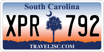 SC license plate XPR792