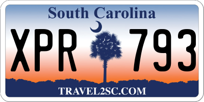 SC license plate XPR793