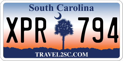 SC license plate XPR794