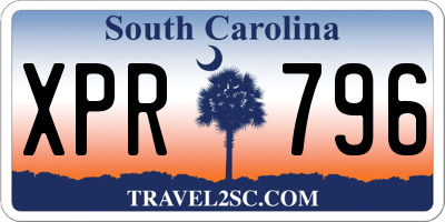 SC license plate XPR796