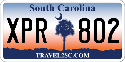 SC license plate XPR802