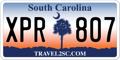 SC license plate XPR807