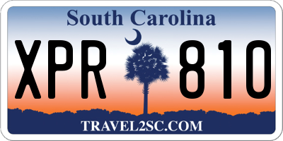 SC license plate XPR810