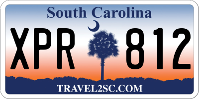 SC license plate XPR812