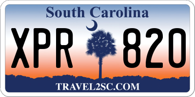 SC license plate XPR820