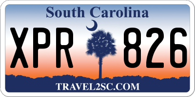 SC license plate XPR826