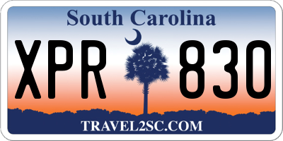 SC license plate XPR830