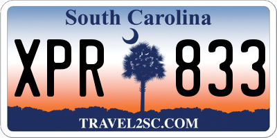 SC license plate XPR833