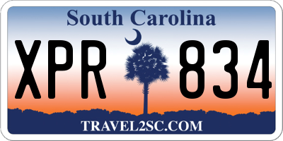SC license plate XPR834