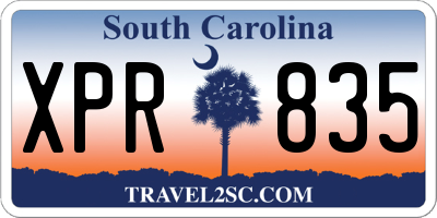 SC license plate XPR835