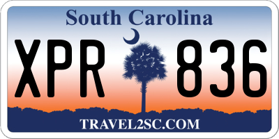 SC license plate XPR836