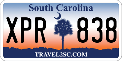 SC license plate XPR838