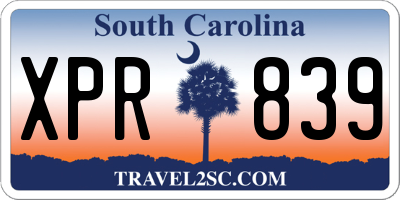 SC license plate XPR839
