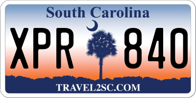 SC license plate XPR840
