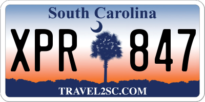 SC license plate XPR847