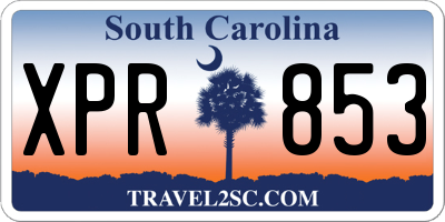 SC license plate XPR853