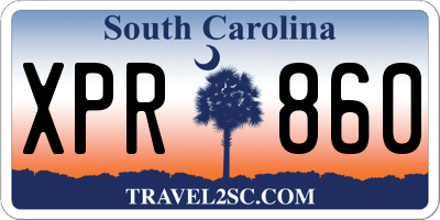 SC license plate XPR860