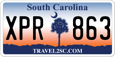 SC license plate XPR863