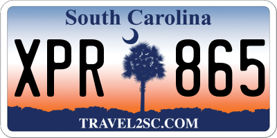 SC license plate XPR865