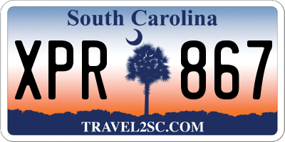 SC license plate XPR867