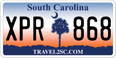 SC license plate XPR868